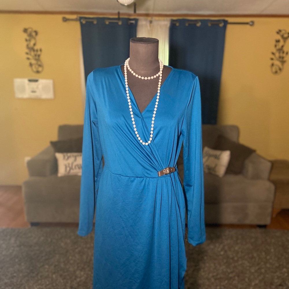 A blue church dress or work dress